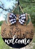 Floral (with Bow/Greenery) Door Hanger