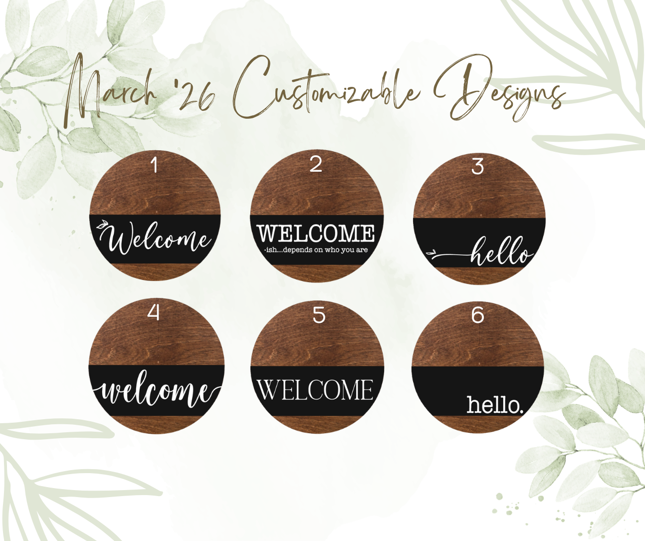 Customizable Wooden Door Hanger